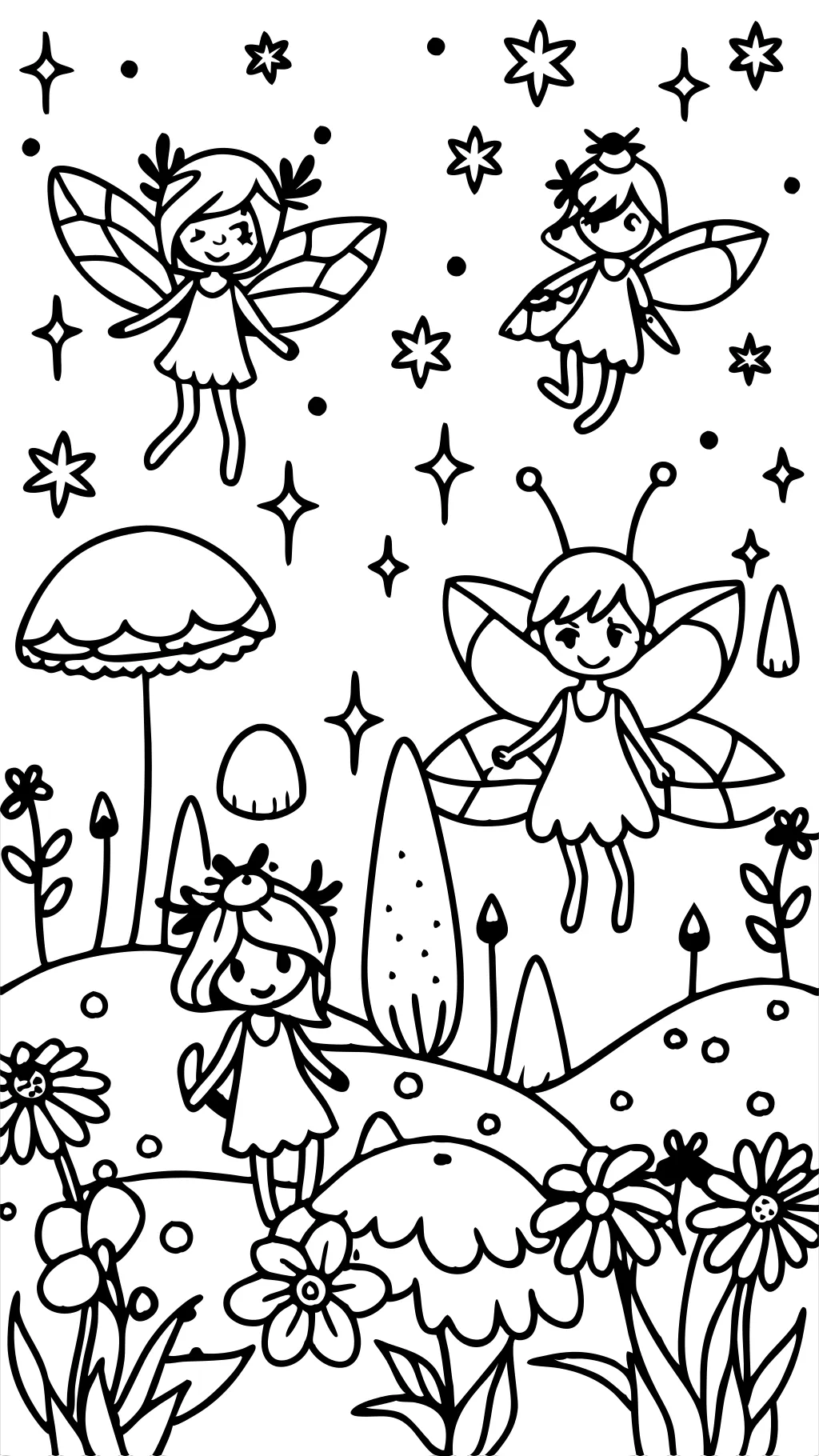 fairies coloring page